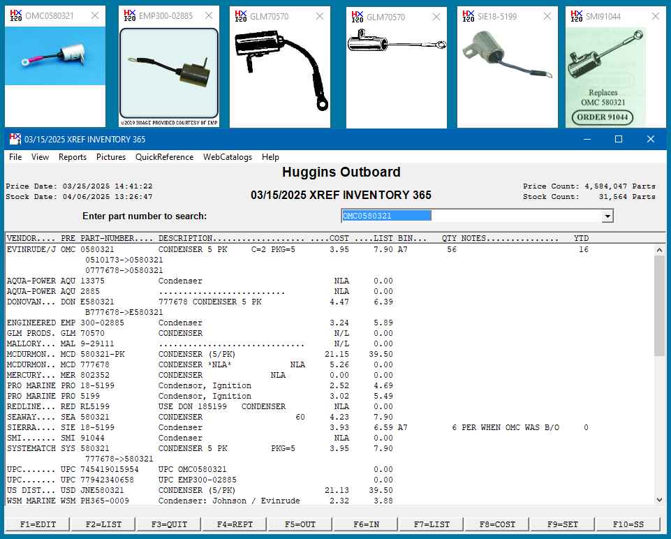 Cross Reference Lookup of 580321